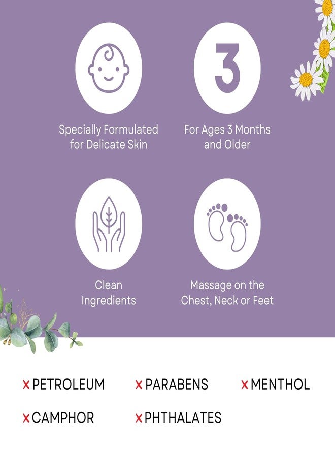 HERBION Naturals Baby Chest Rub, Ages 3 Months+, All-Natural Soothing Ointment with Coconut Oil, Eucalyptus, Lavender, Chamomile, Shea Butter, Petroleum & Menthol-Free, Non-GMO, 3.53 Oz, Pack of 1 - Image 4